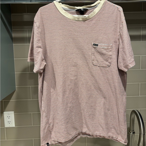 Volcom Stone Single Stitch Striped Skate Pocket Tee Size L - Picture 1 of 11